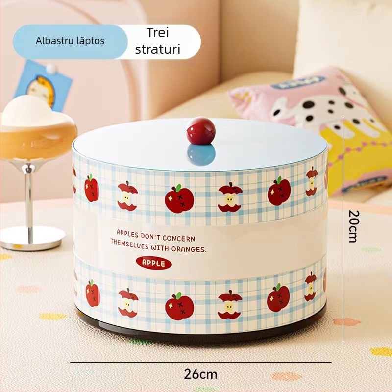 Vas plastic cu capac pentru fructe, design desen animat, de calitate alimentară, potrivită pentru nuci, bomboane și gustări