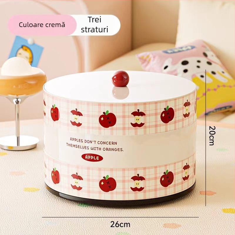 Vas plastic cu capac pentru fructe, design desen animat, de calitate alimentară, potrivită pentru nuci, bomboane și gustări