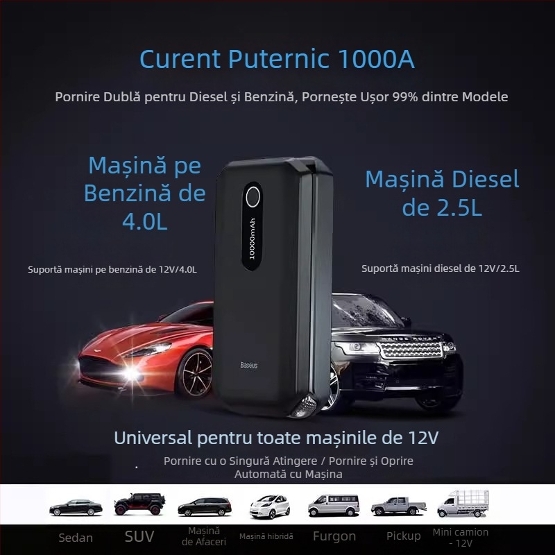 Baseus starter de urgență auto 12V și power bank exterior