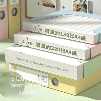 Cutie de stocare documente PP A4 cu etichetă, grosime 20/35/55 mm, fără logo