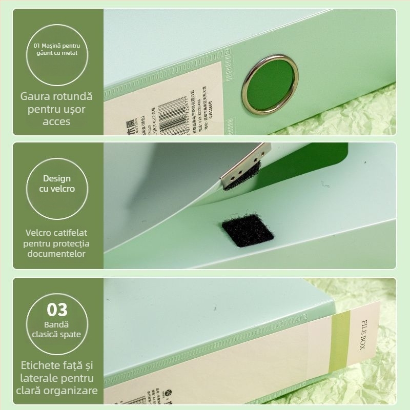 Cutie de stocare documente PP A4 cu etichetă, grosime 20/35/55 mm, fără logo
