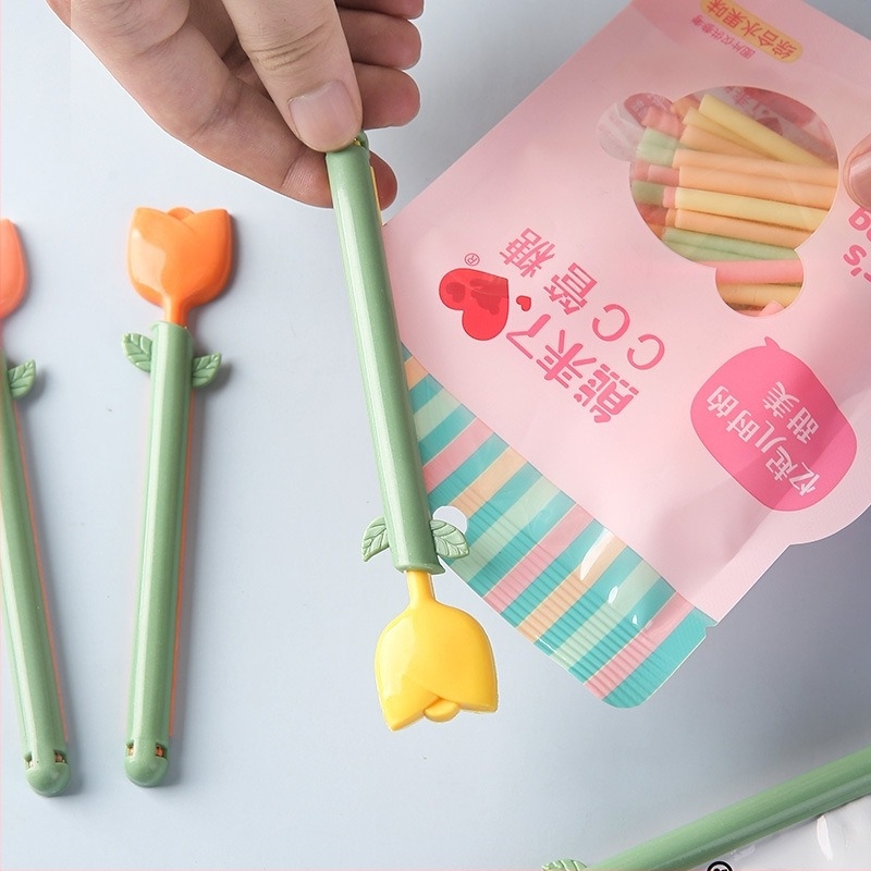 Clip de sigilare cu design lalea, rezistent la umezeală și menține prospețimea, cutie PVC 8 bucăți, Youyue