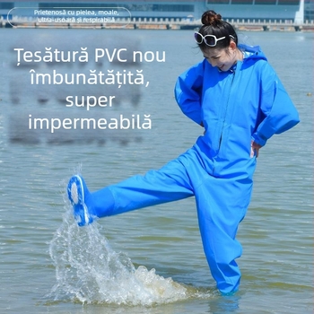 Combinație impermeabilă pentru femei, costum de apă cu pantaloni de apă și pantofi de apă, costum complet de ploaie pentru pescuit vara