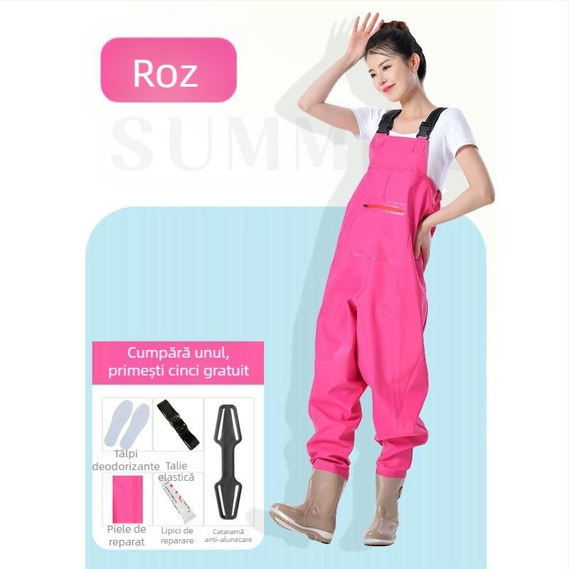 Combinație impermeabilă pentru femei, costum de apă cu pantaloni de apă și pantofi de apă, costum complet de ploaie pentru pescuit vara