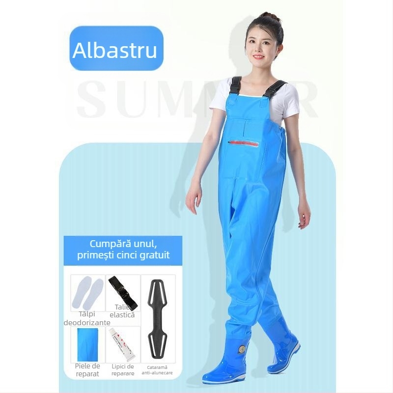Combinație impermeabilă pentru femei, costum de apă cu pantaloni de apă și pantofi de apă, costum complet de ploaie pentru pescuit vara
