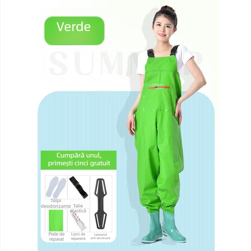 Combinație impermeabilă pentru femei, costum de apă cu pantaloni de apă și pantofi de apă, costum complet de ploaie pentru pescuit vara