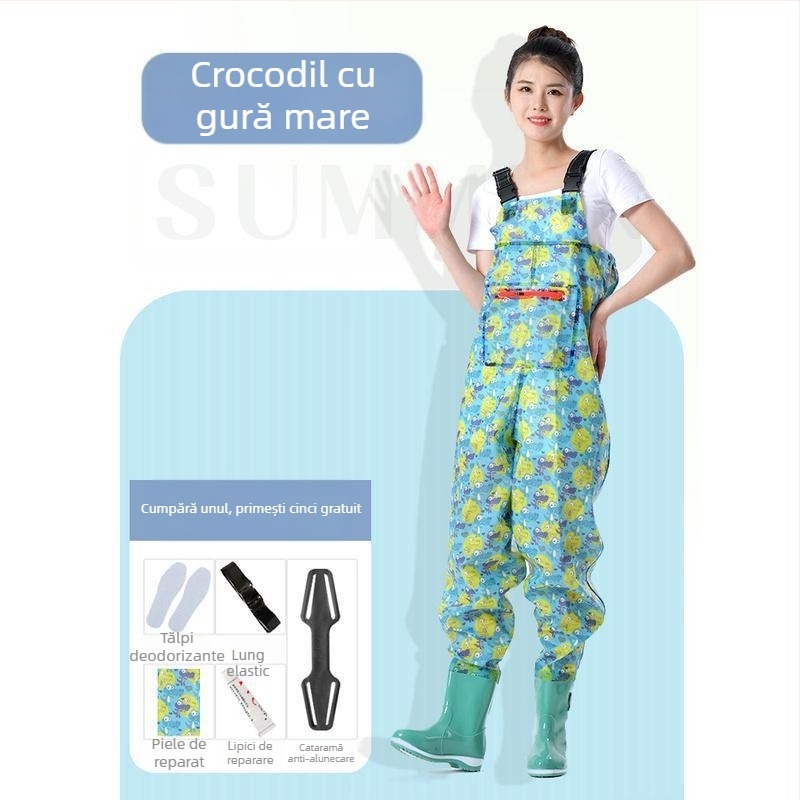 Combinație impermeabilă pentru femei, costum de apă cu pantaloni de apă și pantofi de apă, costum complet de ploaie pentru pescuit vara
