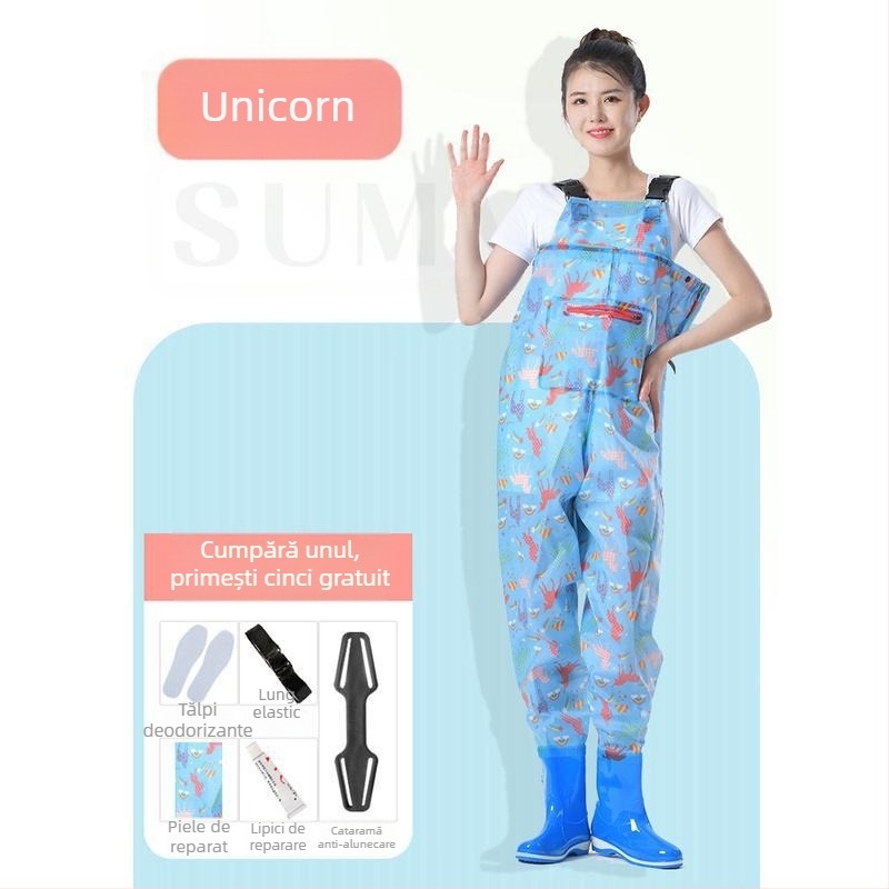 Combinație impermeabilă pentru femei, costum de apă cu pantaloni de apă și pantofi de apă, costum complet de ploaie pentru pescuit vara