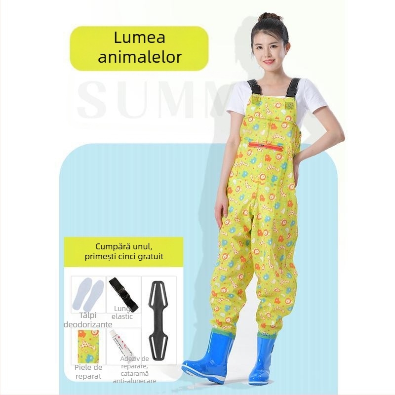 Combinație impermeabilă pentru femei, costum de apă cu pantaloni de apă și pantofi de apă, costum complet de ploaie pentru pescuit vara