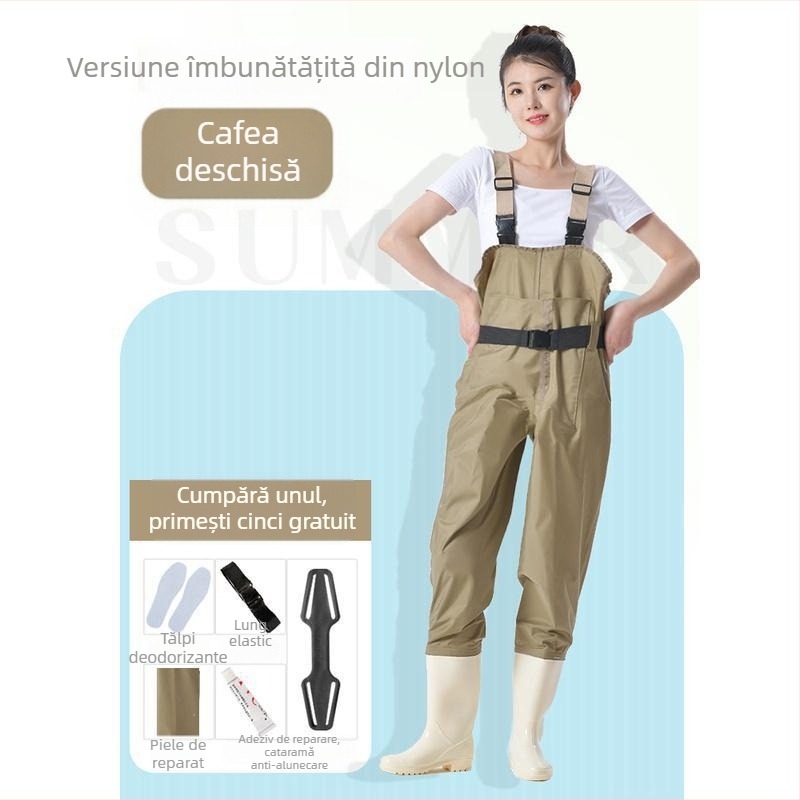 Combinație impermeabilă pentru femei, costum de apă cu pantaloni de apă și pantofi de apă, costum complet de ploaie pentru pescuit vara