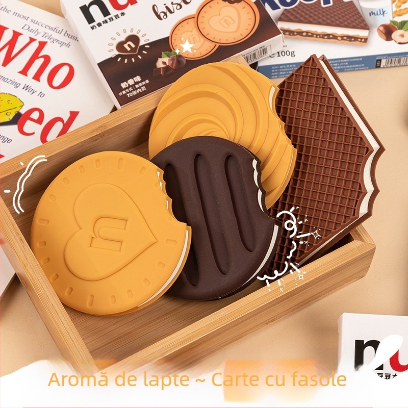 Bloc de notițe în formă de biscuit cu aromă de lapte, pentru notițe distractive