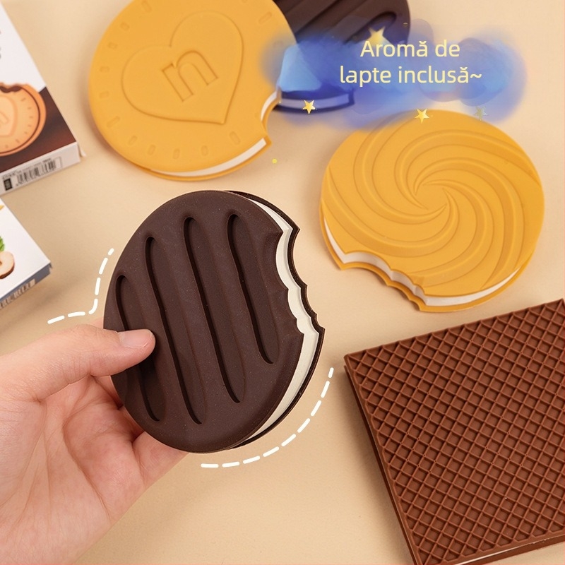 Bloc de notițe în formă de biscuit cu aromă de lapte, pentru notițe distractive