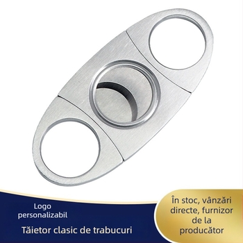 Set de foarfece pentru trabucuri din oțel inoxidabil – formă rotundă, 420, imprimare logo disponibil