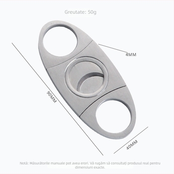 Set de foarfece pentru trabucuri din oțel inoxidabil – formă rotundă, 420, imprimare logo disponibil