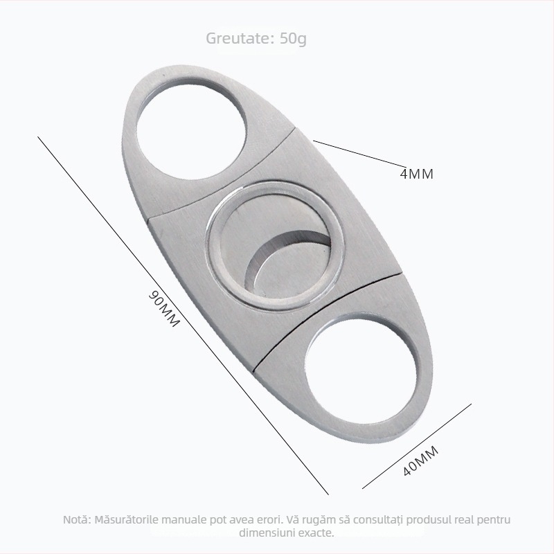 Set de foarfece pentru trabucuri din oțel inoxidabil – formă rotundă, 420, imprimare logo disponibil