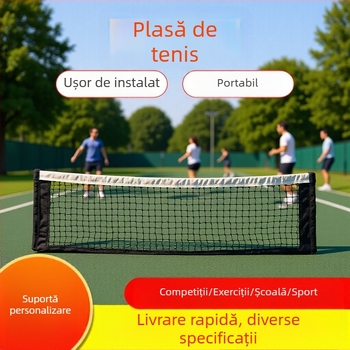 Plasă de tenis portabil pentru interior/exterior, competiție profesională – sfoară din oțel, poliester, 411468