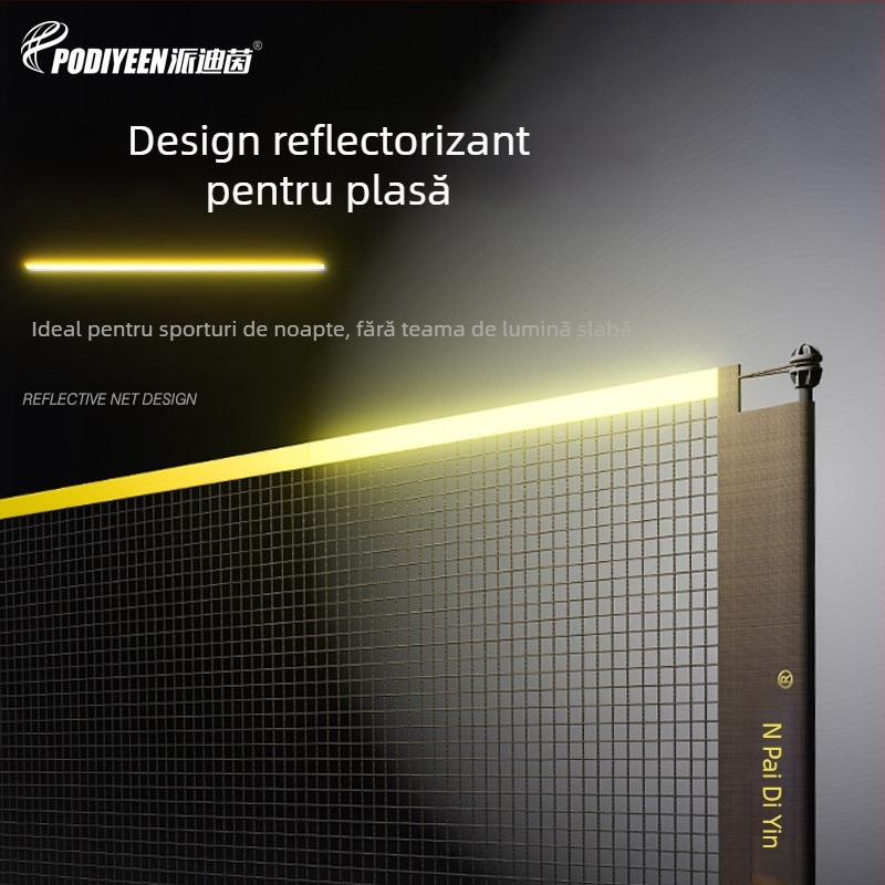 Suport portabil pentru plasă de badminton — înălțime reglabilă, compatibil cu plase de badminton, volei, tenis, pickleball și fotbal; plasă din Tetoron poliester fără noduri, ochiuri dense, cusătură 600D Oxford