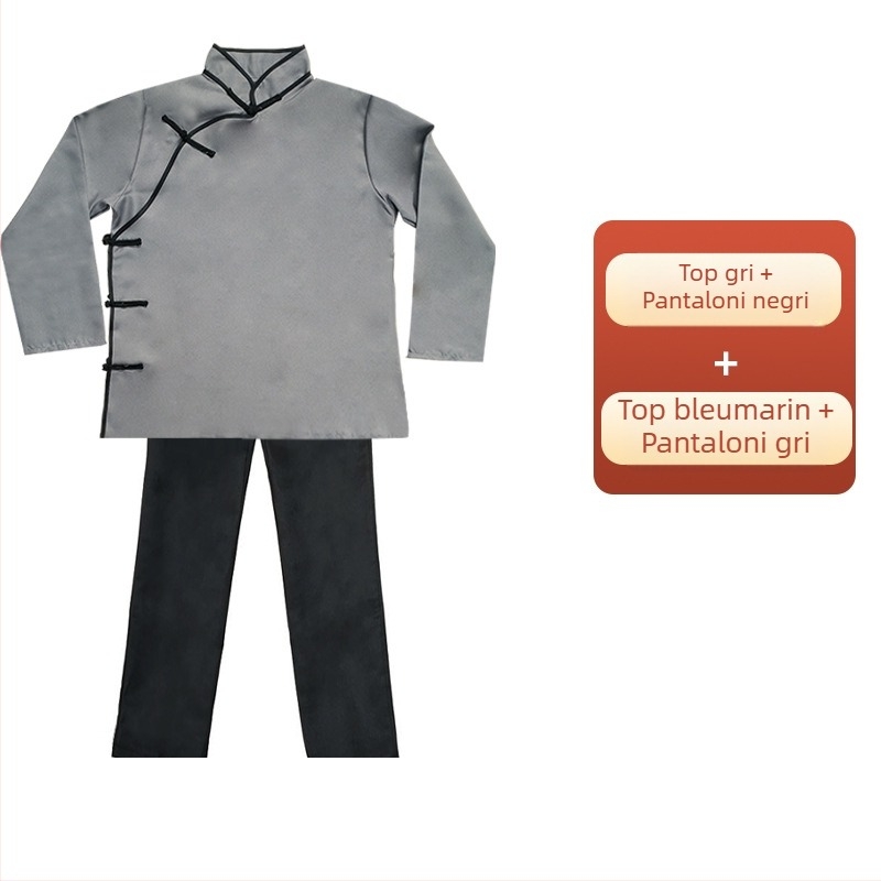 Costum de scenă inspirat de bunică, rochie tradițională din era Republicii, robă din poliester cu închidere parțială în față
