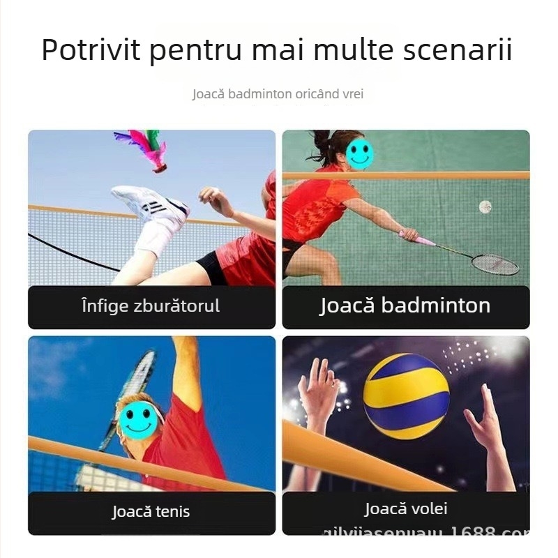 Plasă de badminton pentru interior, competiție standard, cadru pliabil și portabil, brand Lamination, personalizabil, potrivit pentru tenis de masă și badminton