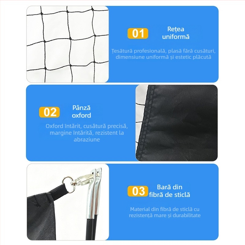 Consulting Rețea portabilă de badminton cu cadru mobil, demontabilă, pentru badminton și tenis de masă