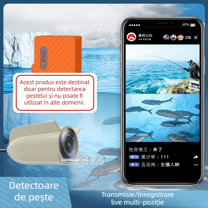 Cameră subacvatică pentru pescuit cu detector de pește, adâncime 0,6–30 m, alimentare DC 10–18 V, marcă Neutral