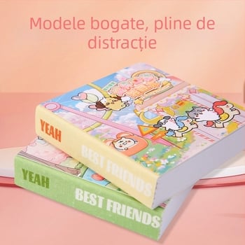 Caiet pătrat de desen, cu design drăguț de animal de companie și pagini albe, portabil