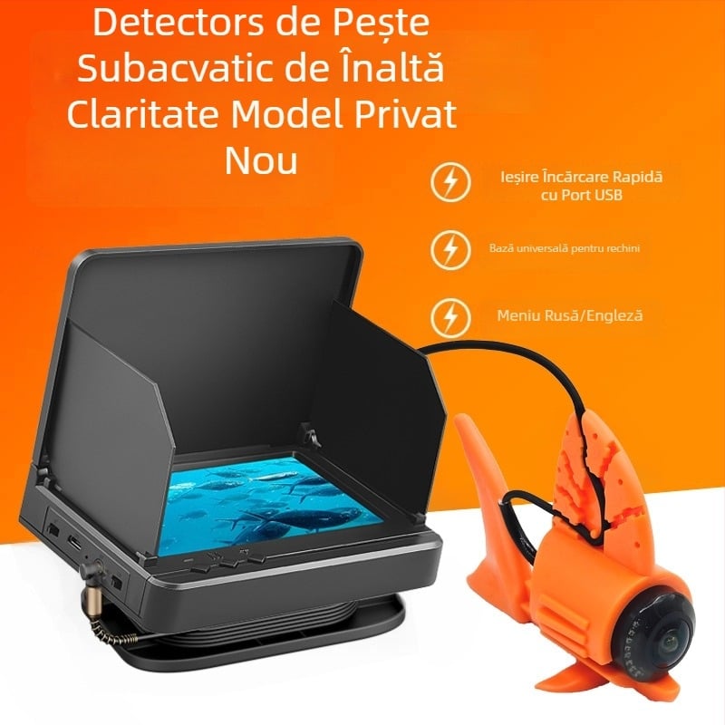 Cameră subacvatică pentru pescuit cu înaltă rezoluție (0,6–30 m adâncime; baterie cu litiu)