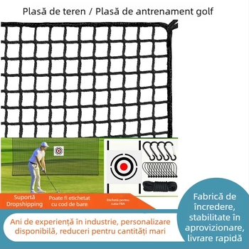 Plasă de antrenament golf pentru interior și exterior — plasă de înconjurare fără noduri, material PE/PP, imprimare logo, procesare personalizată