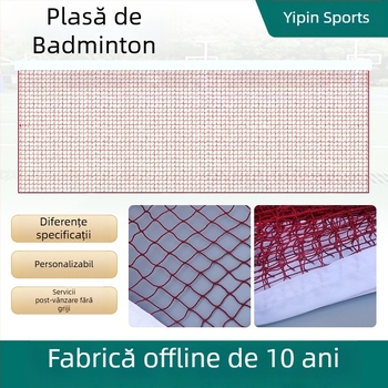 Plasă de badminton pentru interior și exterior — portabilă, durabilă, din polipropilenă, margine cu sfoară din nylon sau sfoară din oțel, lungime reglabilă