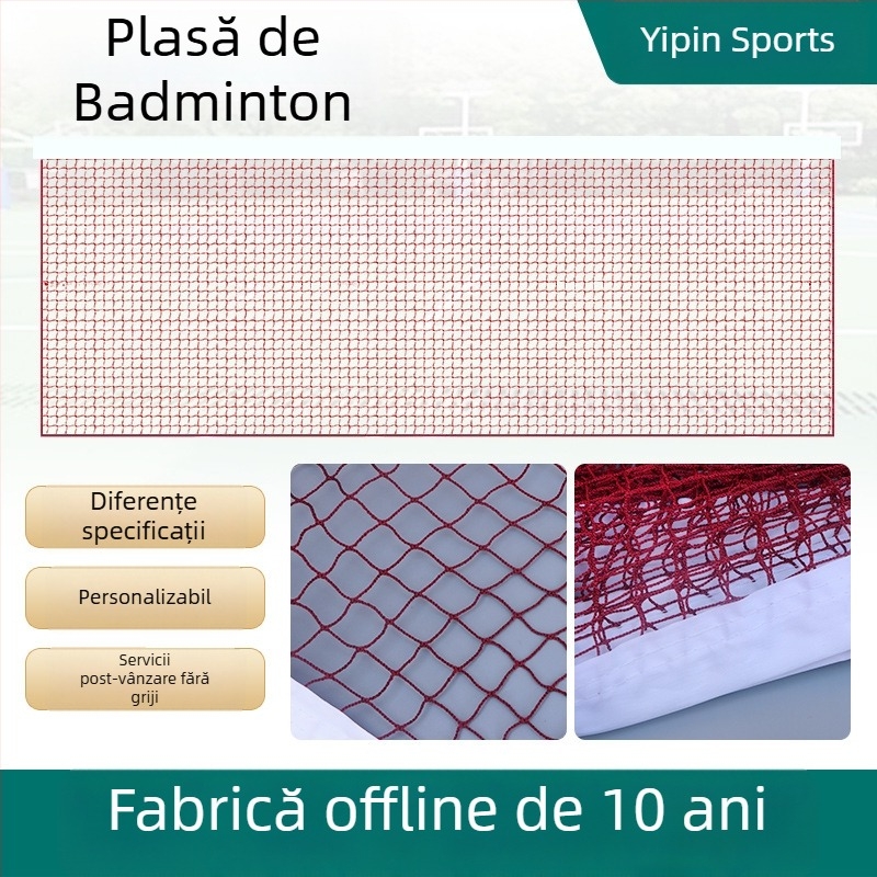 Plasă de badminton pentru interior și exterior — portabilă, durabilă, din polipropilenă, margine cu sfoară din nylon sau sfoară din oțel, lungime reglabilă