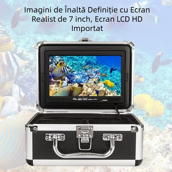 Endoscop pescuit impermeabil de 7 inchi cu unghi de vizualizare de 120°, grad IP66, lungime de lucru 1000 mm, rezoluție de 200 pixeli