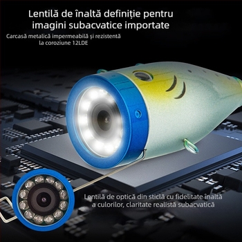 Endoscop pescuit impermeabil de 7 inchi cu unghi de vizualizare de 120°, grad IP66, lungime de lucru 1000 mm, rezoluție de 200 pixeli