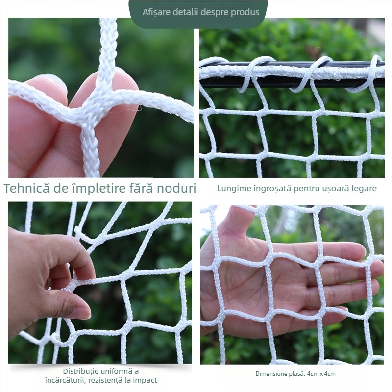 Plasă perimetrală pentru teren de tenis: plasă protectoare, izolatoare, fără noduri, pentru sală și exterior; Material: polipropilenă/poliester; Aplicații: tenis de masă, tenis cu pene și alte sporturi cu mingi; Personalizare disponibilă; Potrivit pentru t