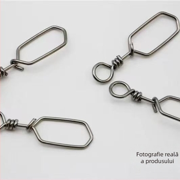 Pini mari din oțel inoxidabil vizibili, pini îngroșați, conectori pentru cârlige în formă de opt pentru năluci, accesorii rapide pentru pescuit
