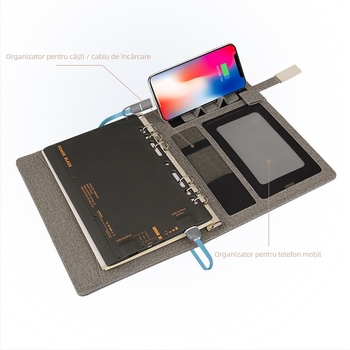 Set notebook de afaceri cu husă PU, legare detașabilă, Daolin 100 g, accesorii din fier