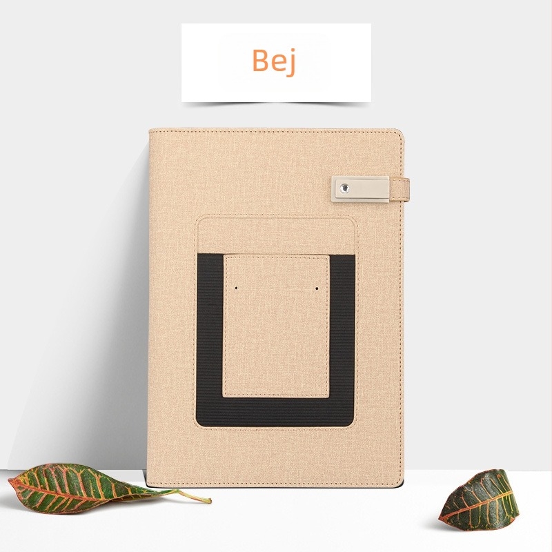 Set notebook de afaceri cu husă PU, legare detașabilă, Daolin 100 g, accesorii din fier