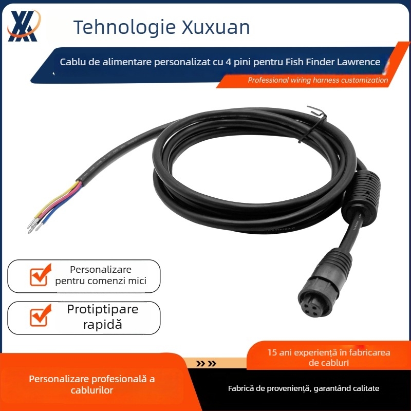 Extensie cablu de alimentare cu 4 pini, model Z108-A, nucleu din cupru, 4 pini, UL certificat