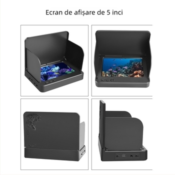 Cameră subacvatică pentru pescuit cu ecran, impermeabilă, vizionare de noapte și imagine ultra clară; adâncime 0.6–30 m; alimentare DC 10–18 V; certificat CE/ROHS/FCC