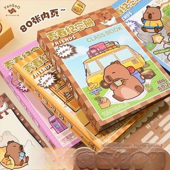 Capybara Registru de colegi: Carte memorială pentru absolvirea clasei a șasea și Manual de comunicare pentru gimnaziu. Copertă de înaltă calitate; Fără personalizare; Fără import; Fără autorizare IP