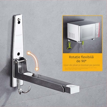 Raft din oțel inoxidabil pentru cuptor cu microunde, model S09, telescopic, 1 nivel, încărcare 100