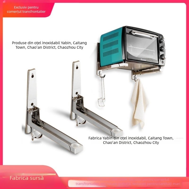 Raft din oțel inoxidabil pentru cuptor cu microunde, model S09, telescopic, 1 nivel, încărcare 100