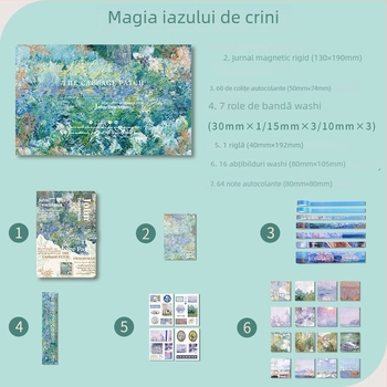 Set caiet desen în stil pictură în ulei – DIY, cutie cadou, pentru studenți