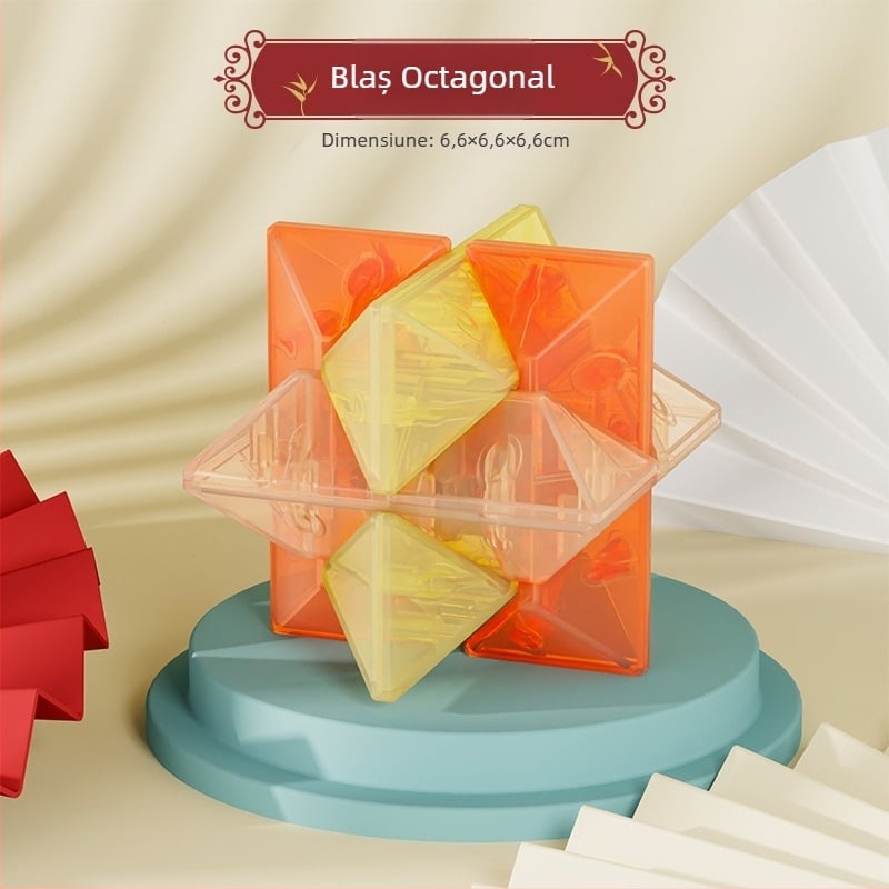 Puzzle Luban lock / Kongming lock, material ABS, antrenament pentru răbdare și dezvoltare cognitivă, ambalaj cutie colorată