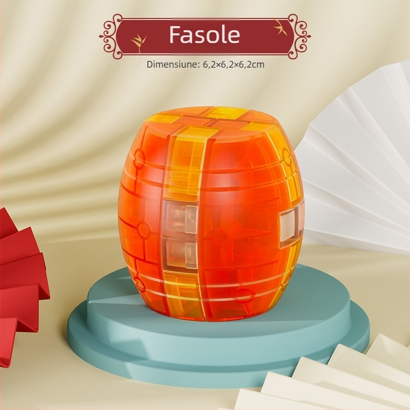 Puzzle Luban lock / Kongming lock, material ABS, antrenament pentru răbdare și dezvoltare cognitivă, ambalaj cutie colorată