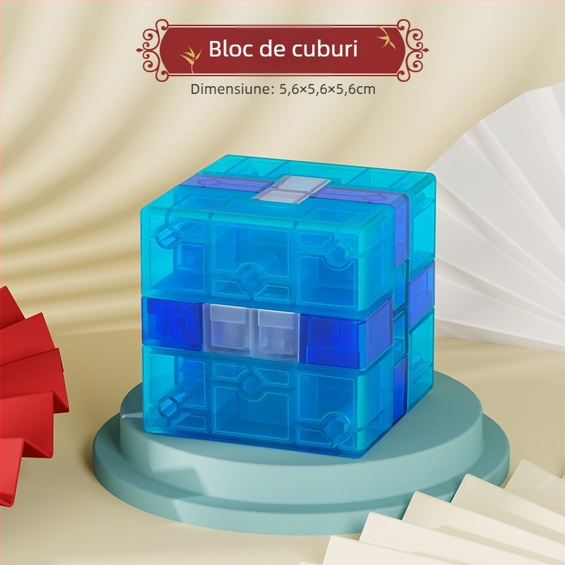 Puzzle Luban lock / Kongming lock, material ABS, antrenament pentru răbdare și dezvoltare cognitivă, ambalaj cutie colorată