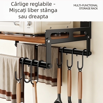 Huayu Raft de depozitare pentru bucătărie montat pe perete cu suport detașabil pentru cuptor cu microunde, Material: Plate Type, Model: 6 bucăți, Produs Nr. SG9901, Procesare: LOGO Private Label