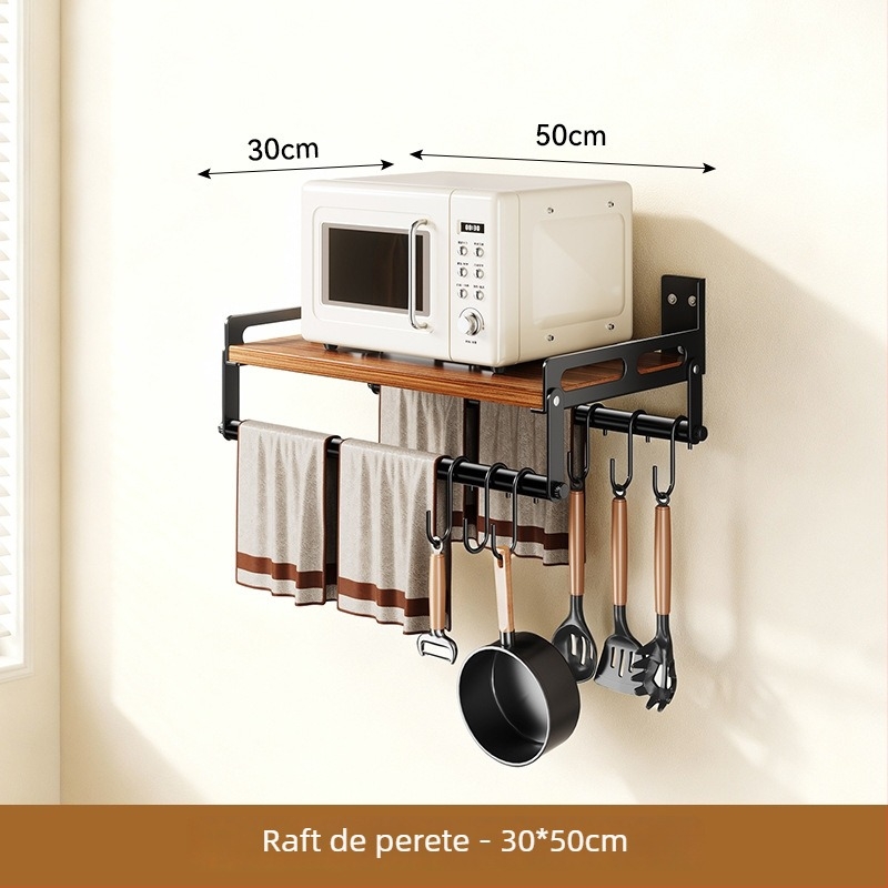 Huayu Raft de depozitare pentru bucătărie montat pe perete cu suport detașabil pentru cuptor cu microunde, Material: Plate Type, Model: 6 bucăți, Produs Nr. SG9901, Procesare: LOGO Private Label