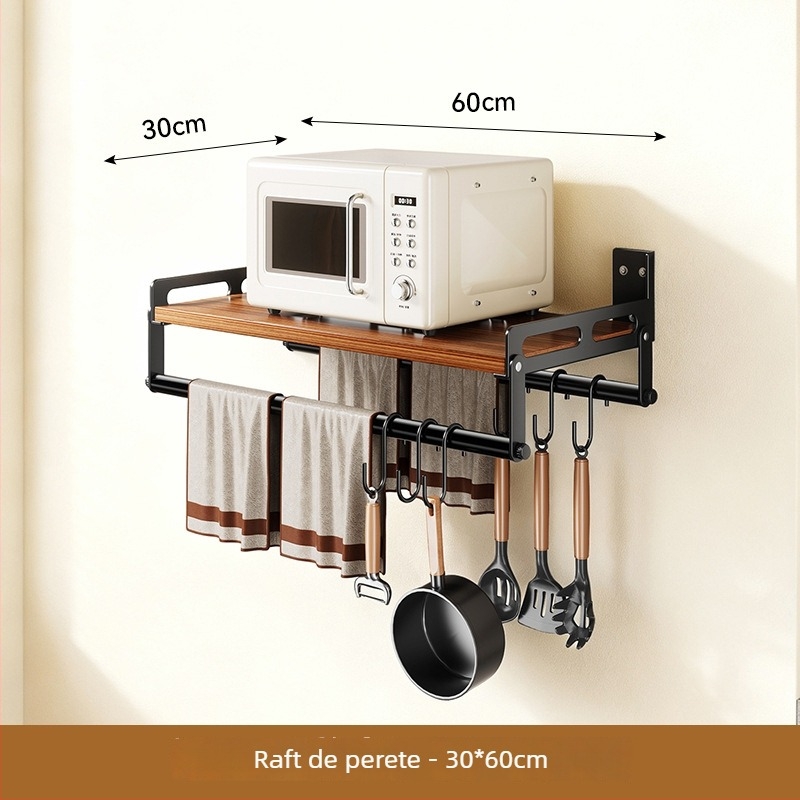 Huayu Raft de depozitare pentru bucătărie montat pe perete cu suport detașabil pentru cuptor cu microunde, Material: Plate Type, Model: 6 bucăți, Produs Nr. SG9901, Procesare: LOGO Private Label