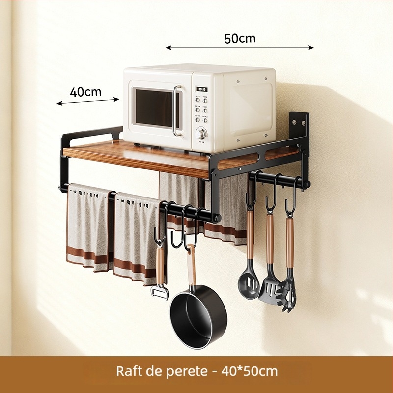 Huayu Raft de depozitare pentru bucătărie montat pe perete cu suport detașabil pentru cuptor cu microunde, Material: Plate Type, Model: 6 bucăți, Produs Nr. SG9901, Procesare: LOGO Private Label