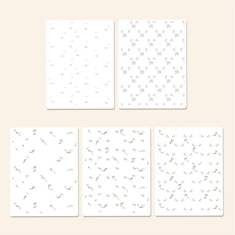 YX PKC332M Șablon pentru decorarea jurnalului cu motiv floral și de păsări, placă perforată pentru ștampilare, model gravat, PET